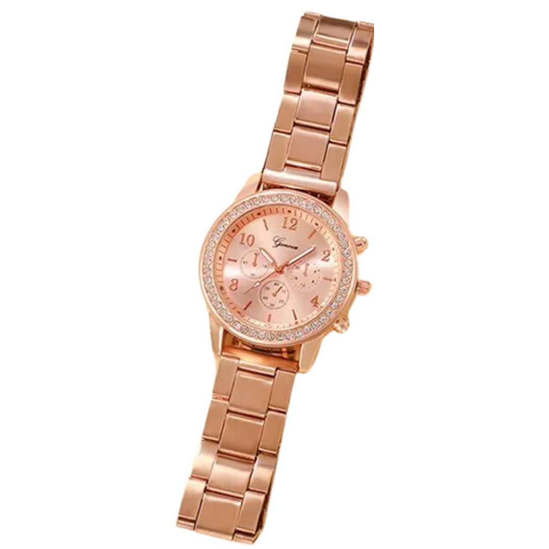 GENEVA Rose Gold Luxury Watch +