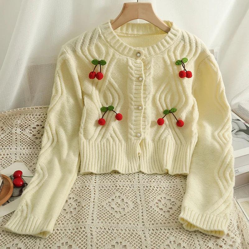 Cherry Knitted Cardigan - Her.Minds