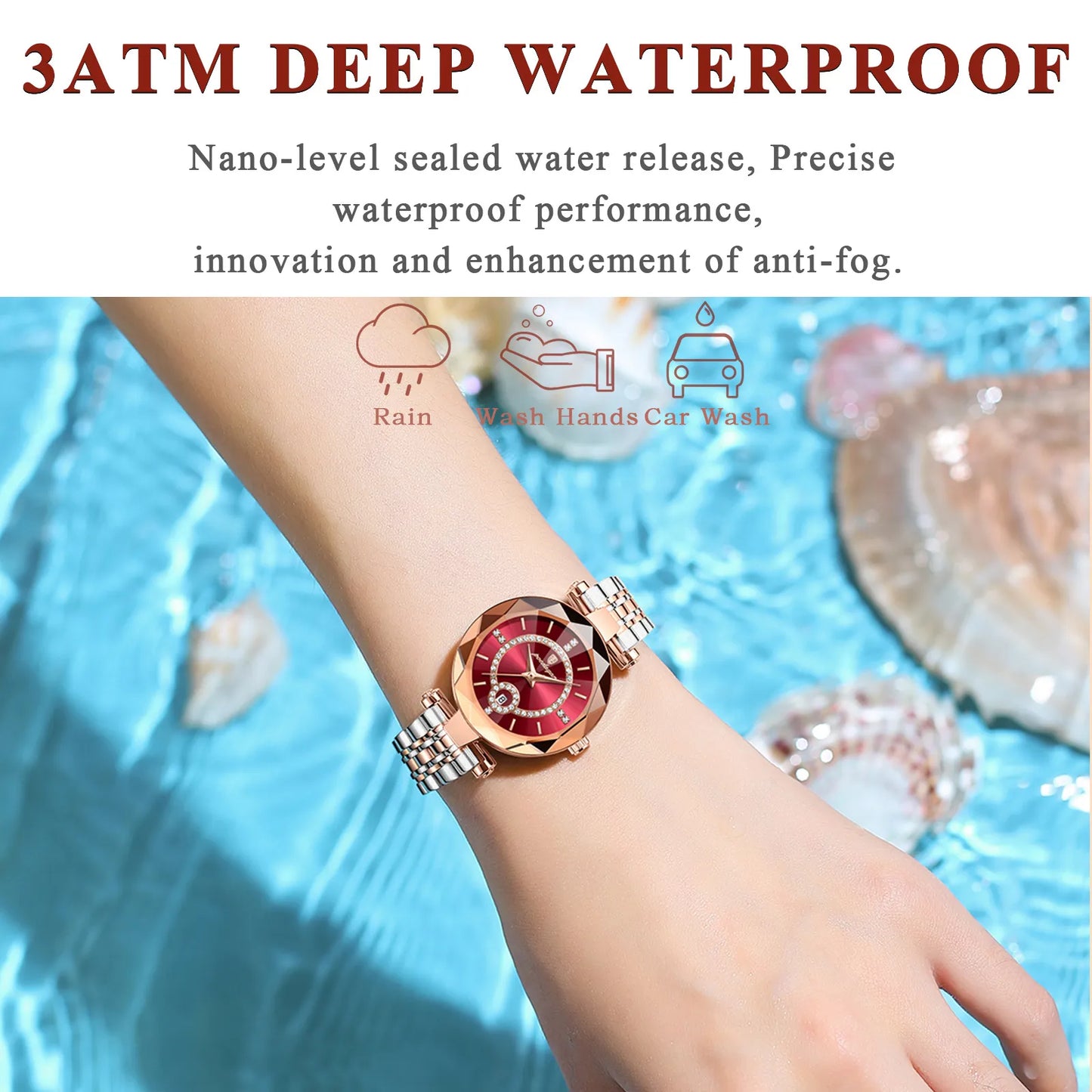 POEDAGAR Diamond Waterproof Watch